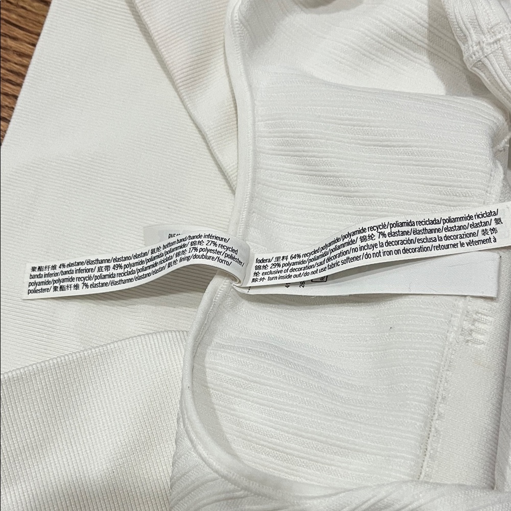 White Ribbed Crop Top - Picture 5 of 6